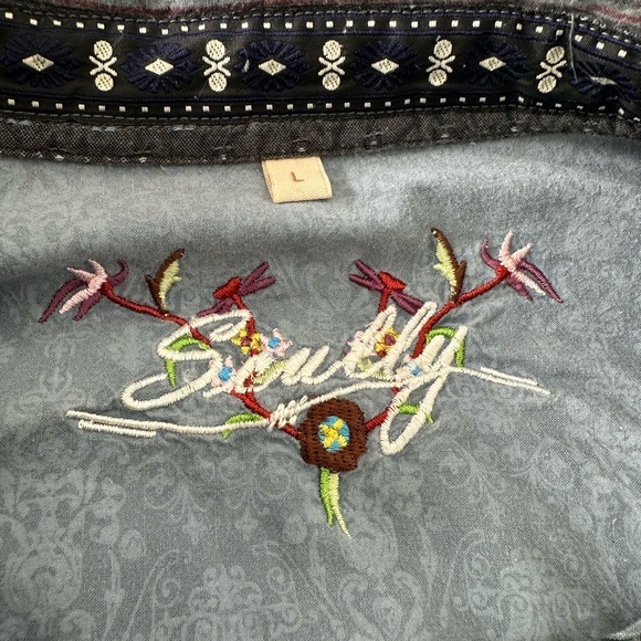 Denim Button Down Pearl Snap, Scully, Men’s L - Picture 6 of 9